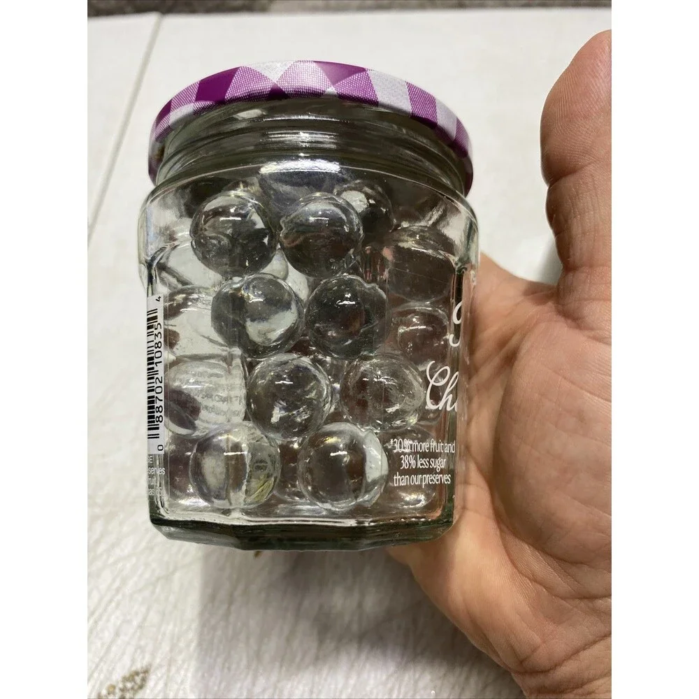 Bonne Maman Empty Jar Gingham Purple Lid 3.5